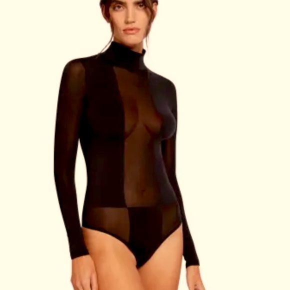 Wolford Dione Sheer Panel String Body Suit in Black size Medium - Picture 11 of 16